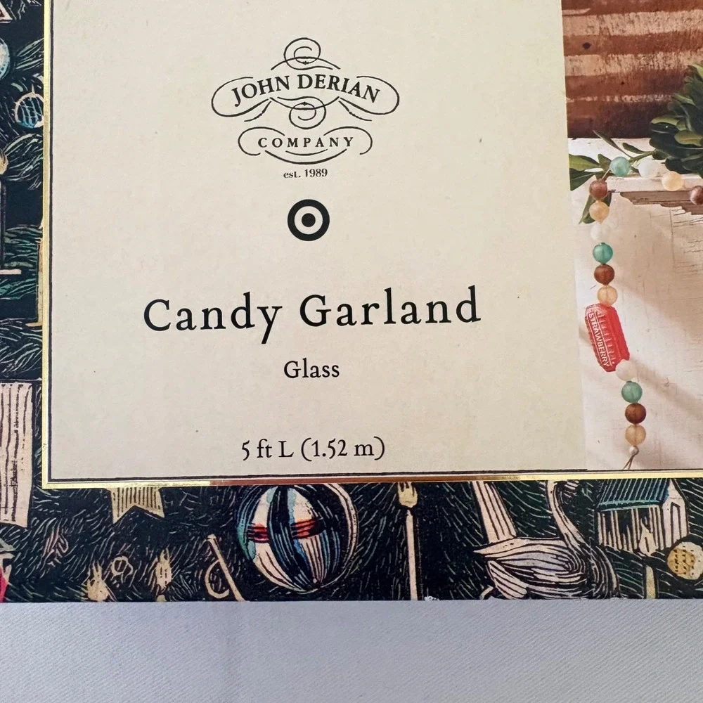 John Derian‎ for Target Glass Candy Garland 5ft Christmas Holiday Decor Vintage
